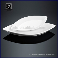 Ceramic plate dinnerware oval plate leaf shape plate